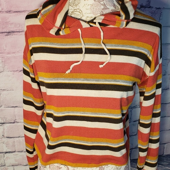 Striped pink orange and gray pullover - Picture 2 of 4